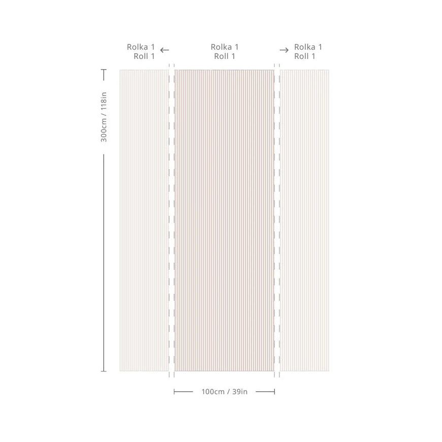 Tapeta flizelinowa w paski STRIPE ROSE HAZE beige