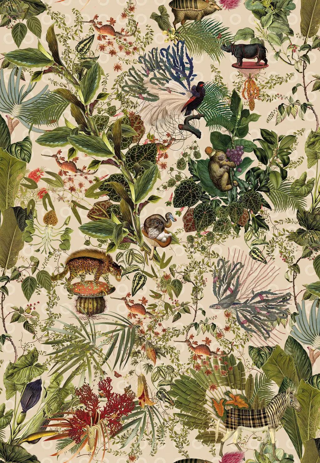 Tapeta tekstylna MENAGERIE OF EXTINCT ANIMALS - IVORY – Arte