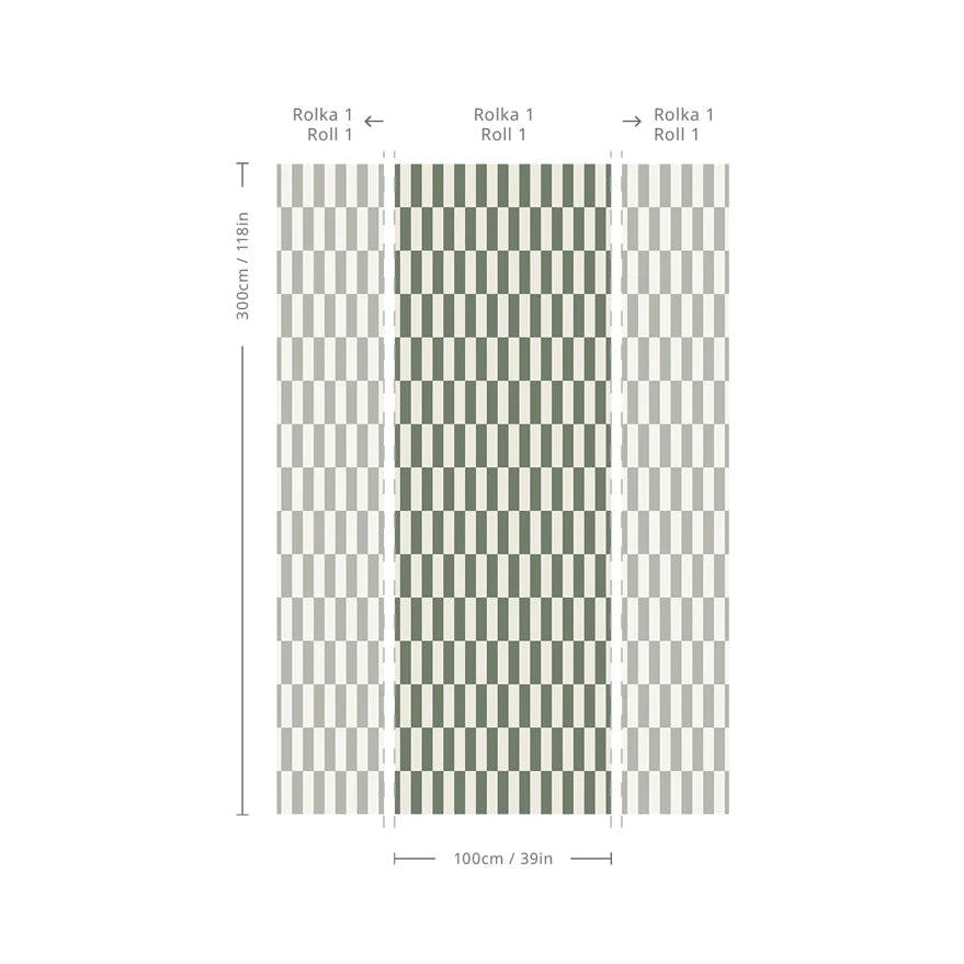 Vliesbehang met geometrisch patroon TETRIS STRIPE grijsbeige
