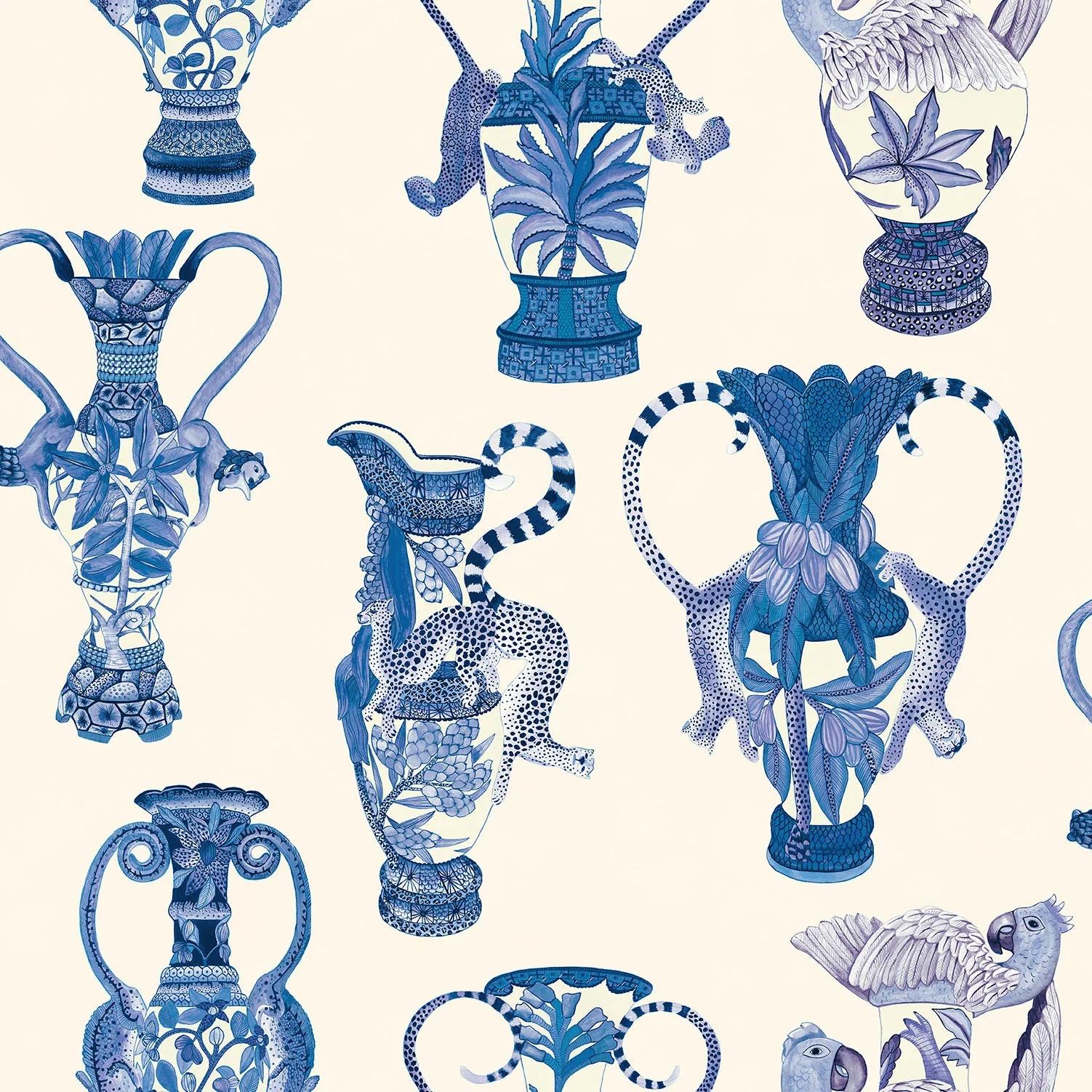 Tapeta THE ARDMORE COLLECTION - Khulu Vases niebieski – Cole & Son
