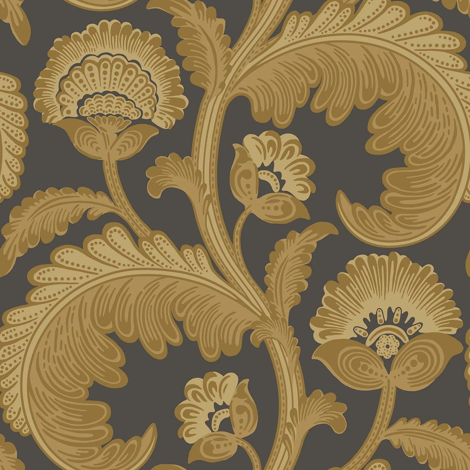 Tapeta THE PEARWOOD COLLECTION - Fanfare Flock musztardowy Cole & Son Eye on Design