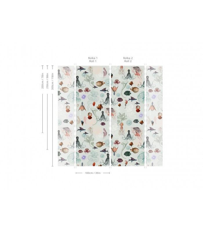 Tapeta UNDERWATER WORLD jasnoniebieski Wallcolors Eye on Design