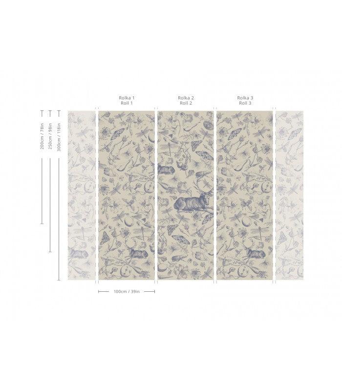 Tapeta VINTAGE BOTANIC niebieski Wallcolors Eye on Design