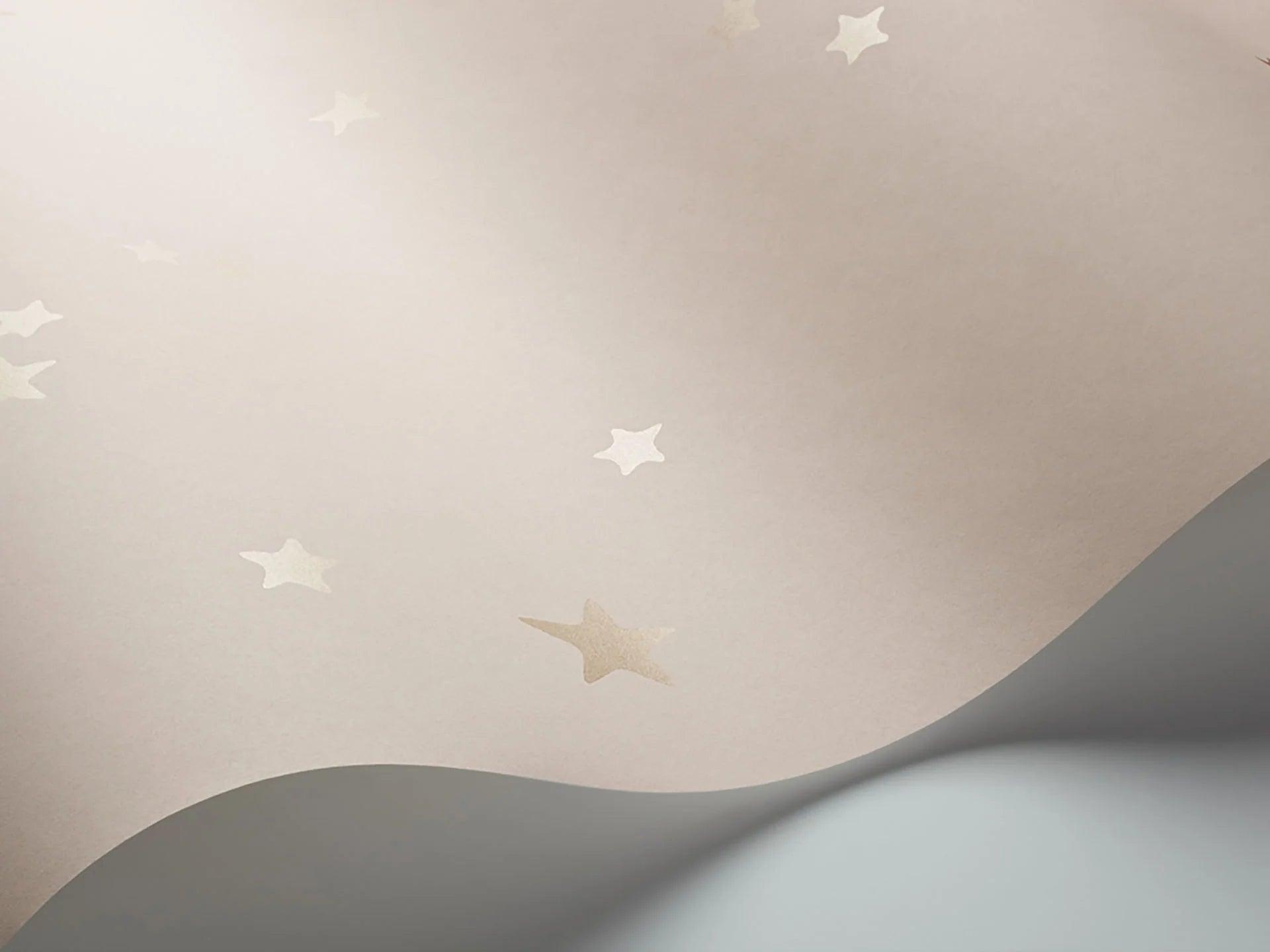 Tapeta z abstrakcyjnym wzorem gwiazd WHIMSICAL - Stars różowy na ścianę