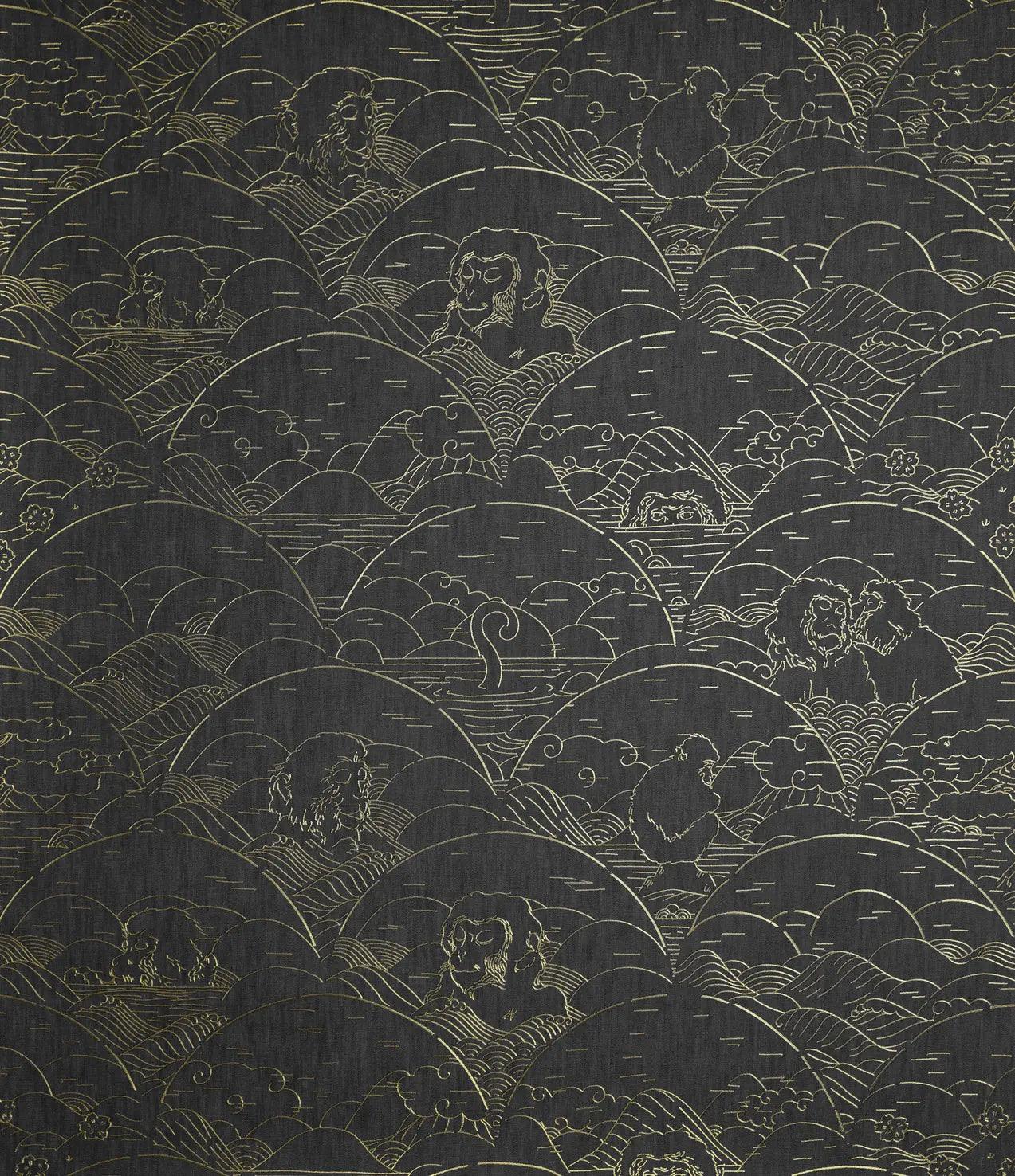 Tapeta z dżinsu INDIGO MACAQUE - IVORY – Arte