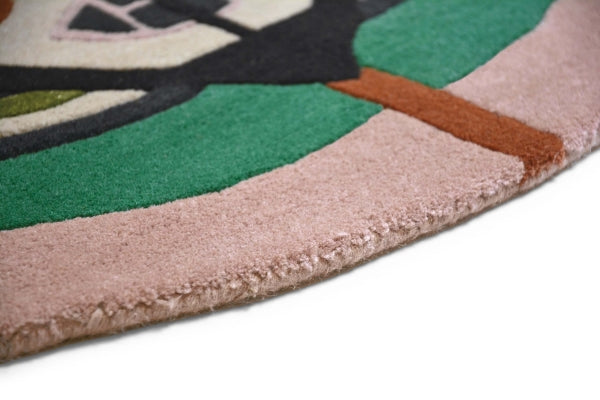 Ronde tapijt ZODIAC MAAGD beige-groen