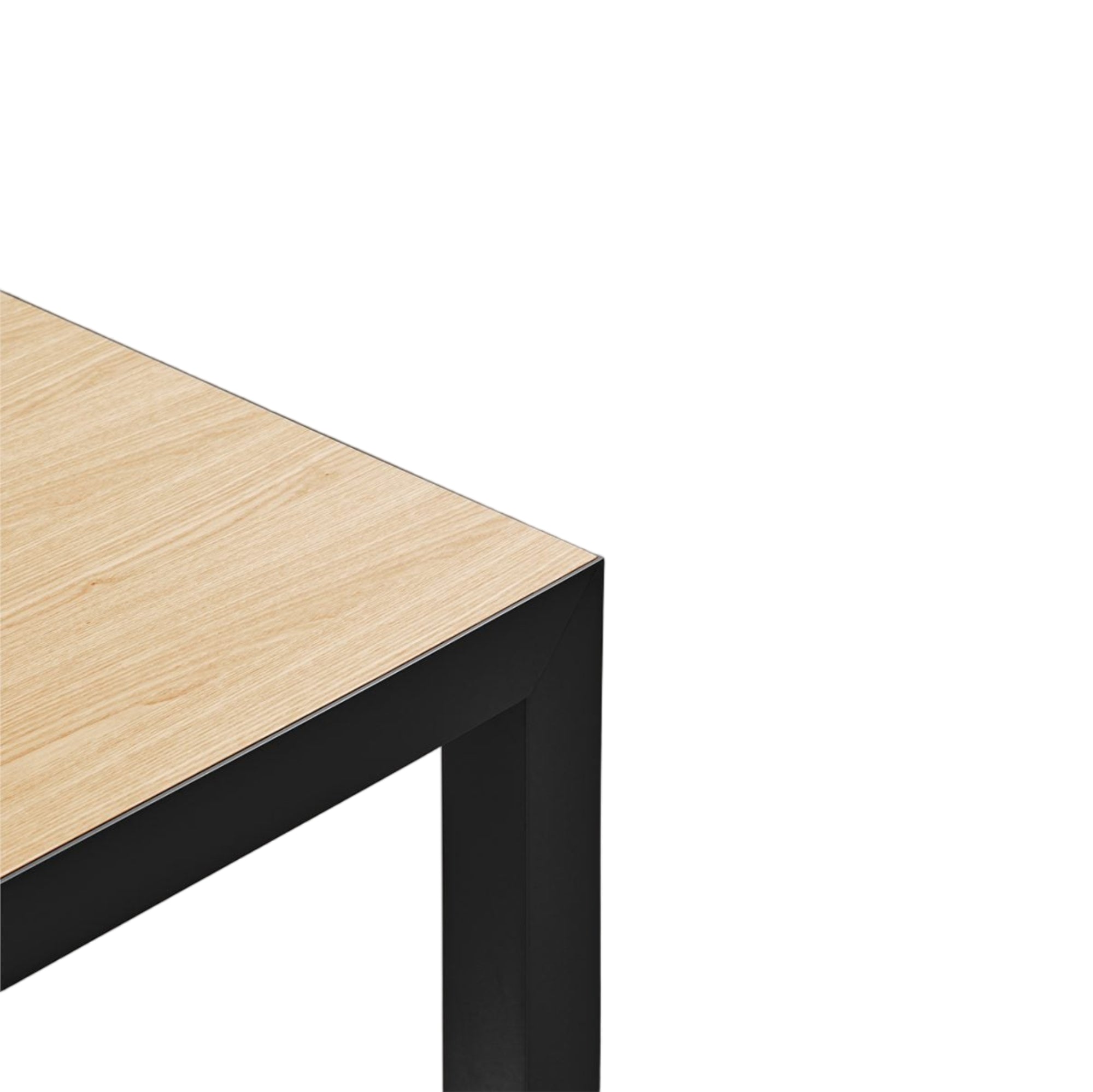 ALMA Oak Veneer Table with Black Base