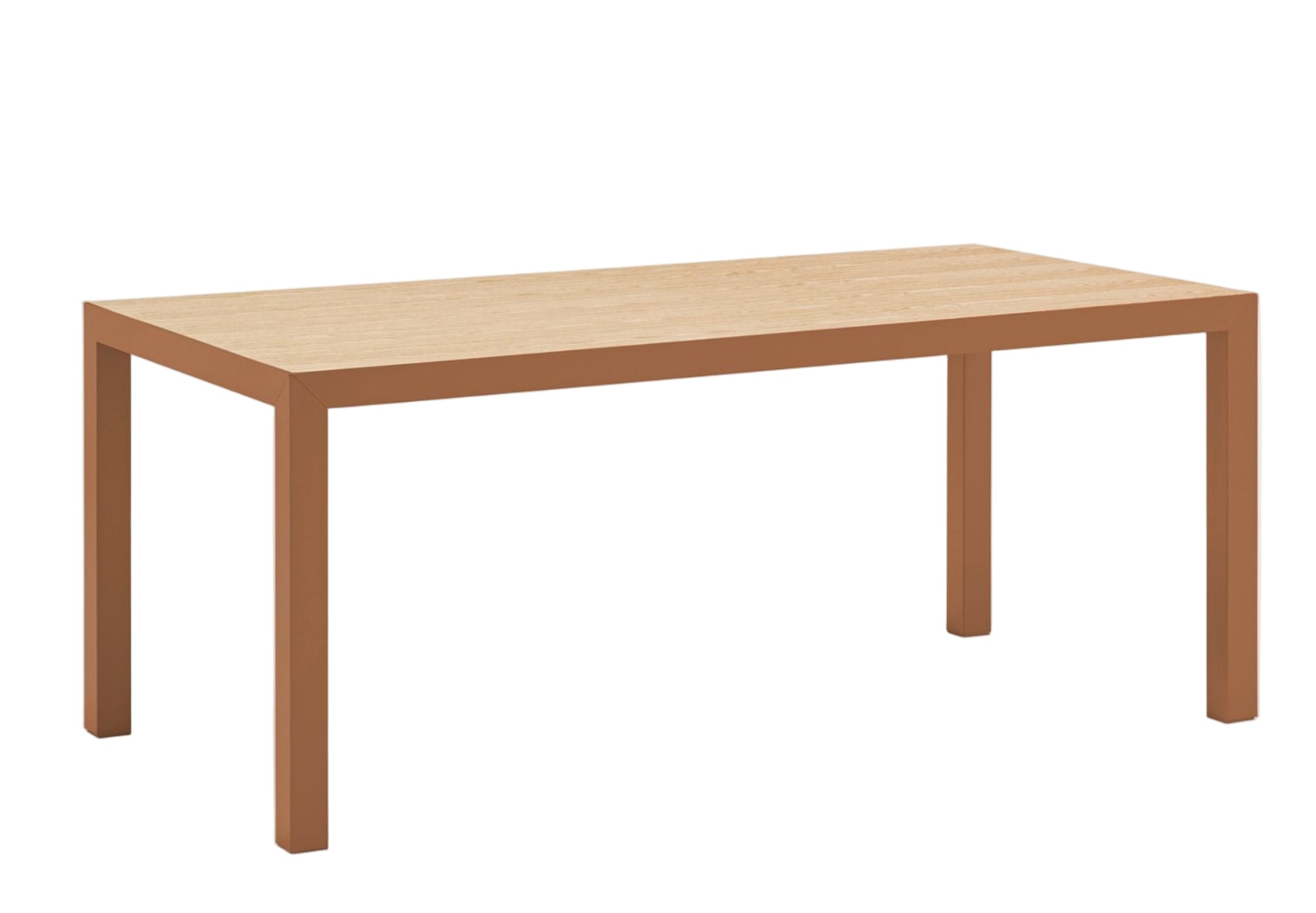 Eettafel ALMA eiken met karamelkleurige basis