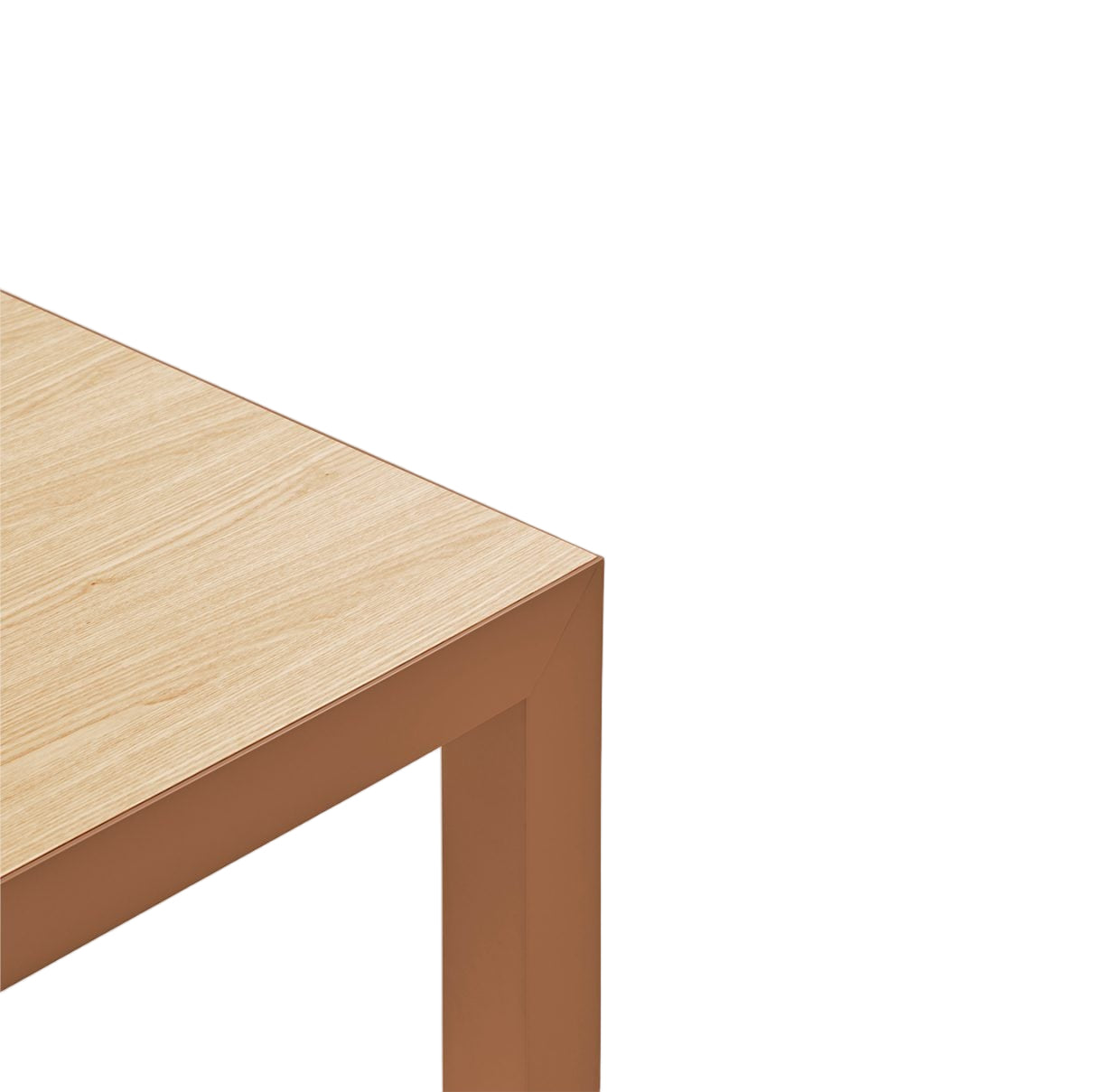 Eettafel ALMA eiken met karamelkleurige basis