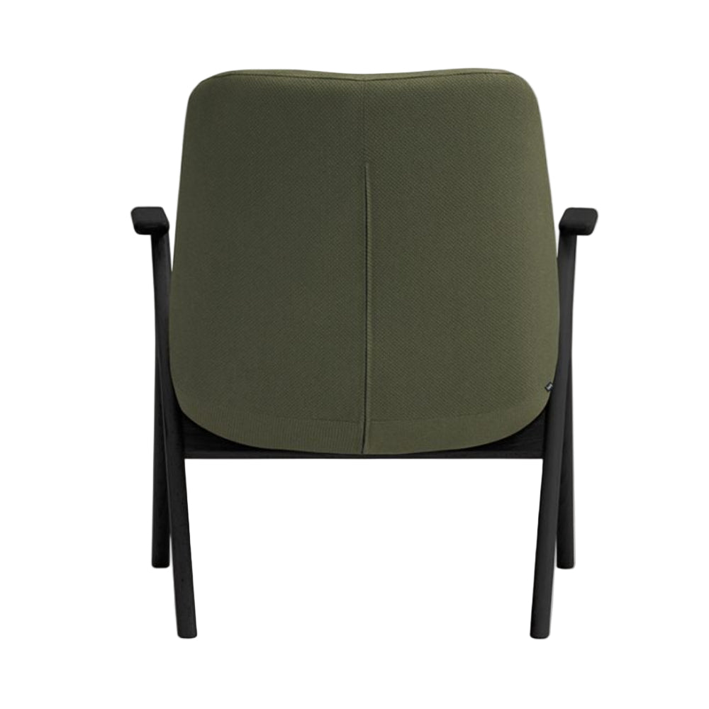 Fauteuil DINS donkergroen met zwarte houten basis