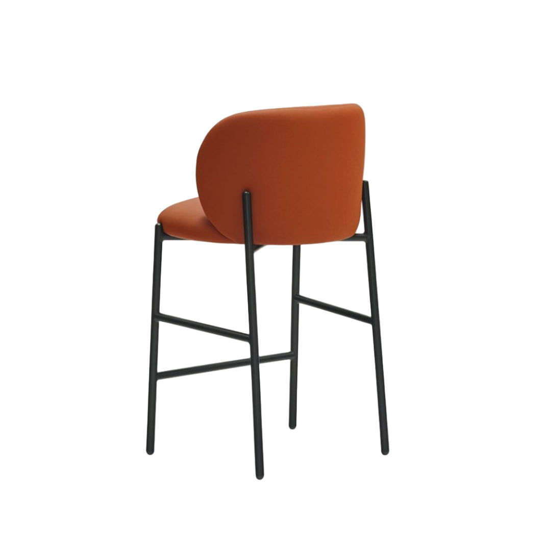 Barkruk MOGI oranje kunstleer met zwarte basis