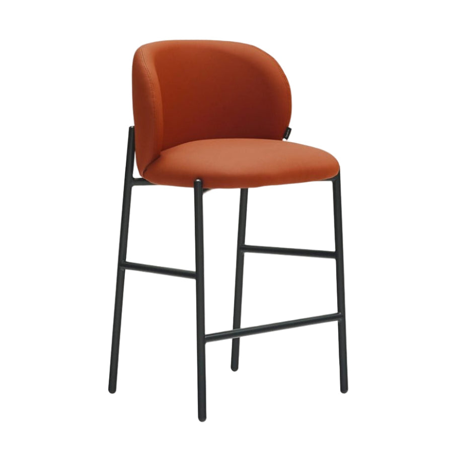 Barkruk MOGI oranje kunstleer met zwarte basis