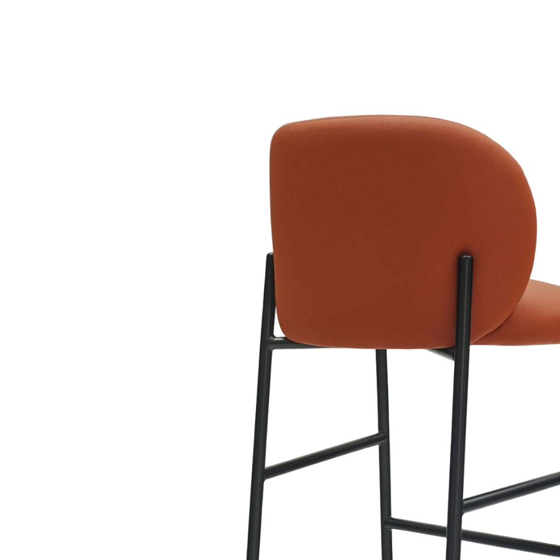 Barkruk MOGI oranje kunstleer met zwarte basis