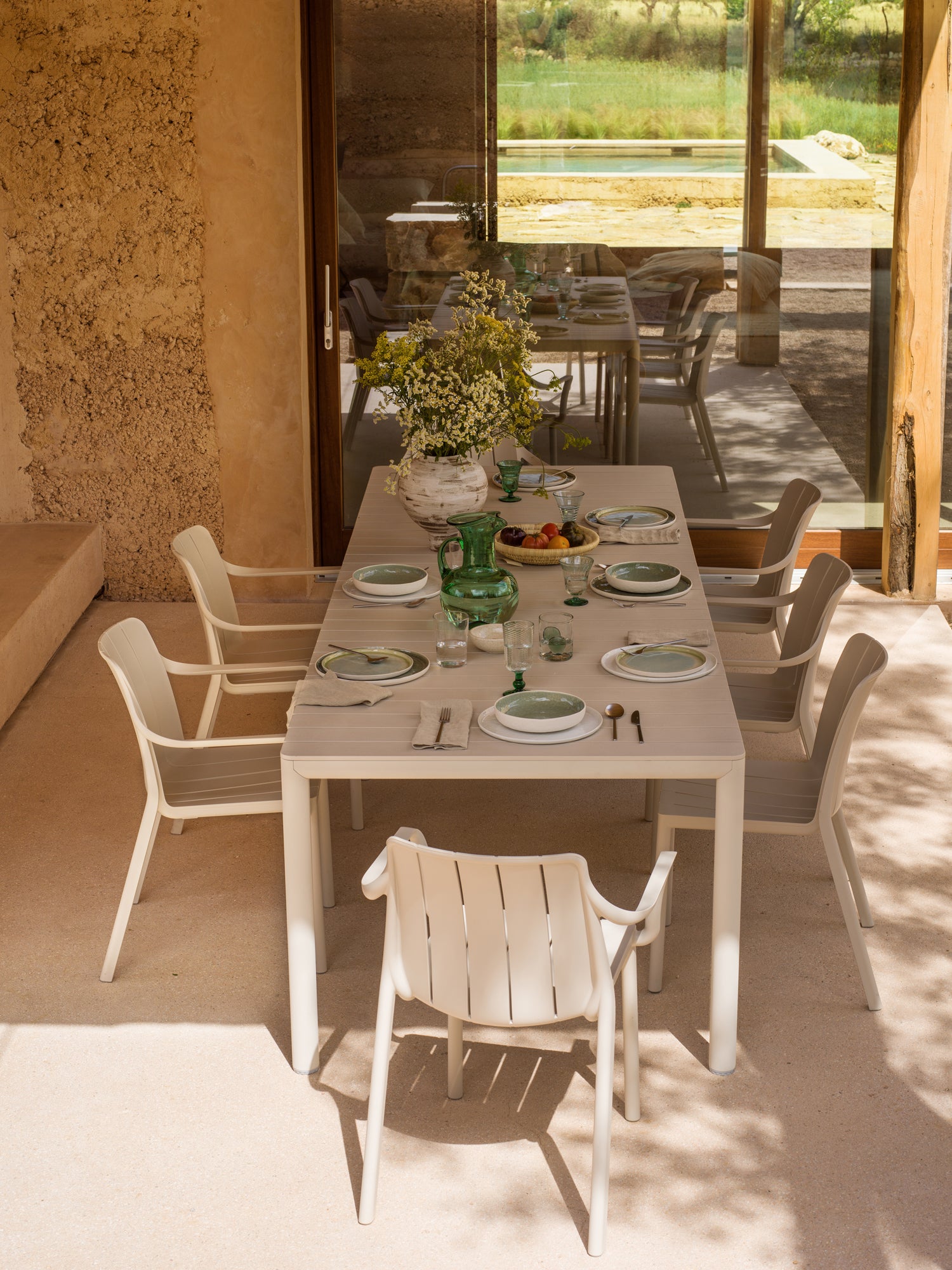 Uitschuifbare buitentafel TEVERE aardse bruin