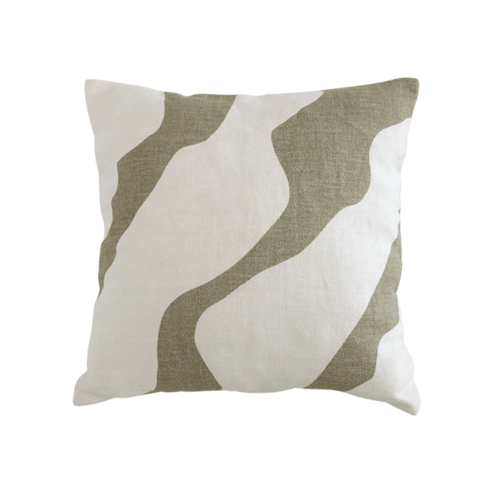 FLUSSO Kissen creme mit grün