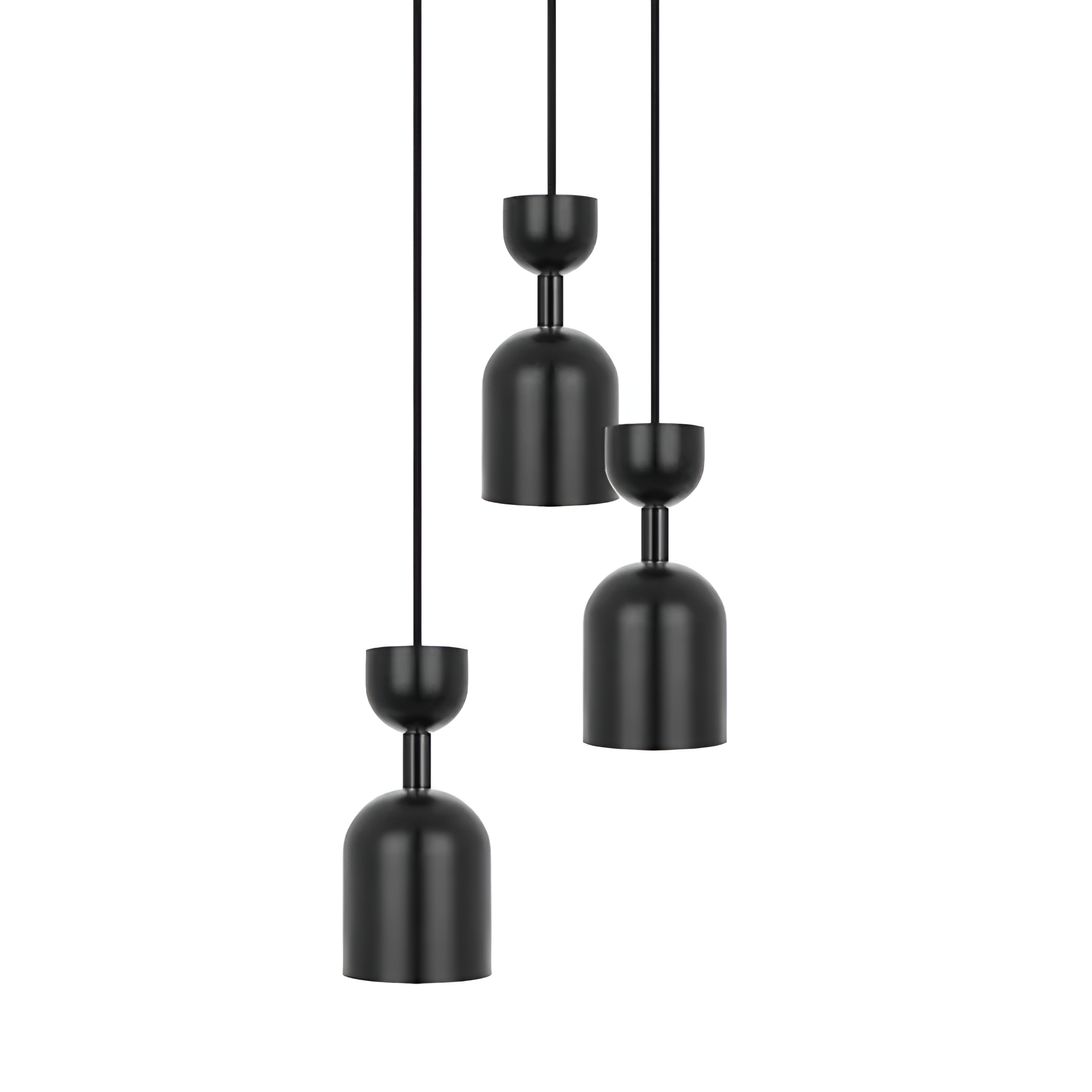 SUPURU 3P schwarze Pendelleuchte