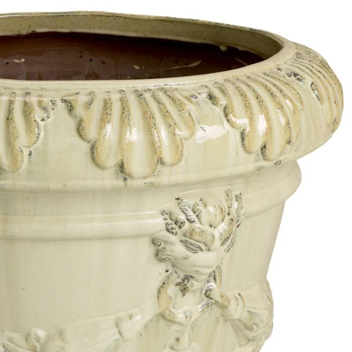 Outdoor Planter TOULON Cream Ceramic