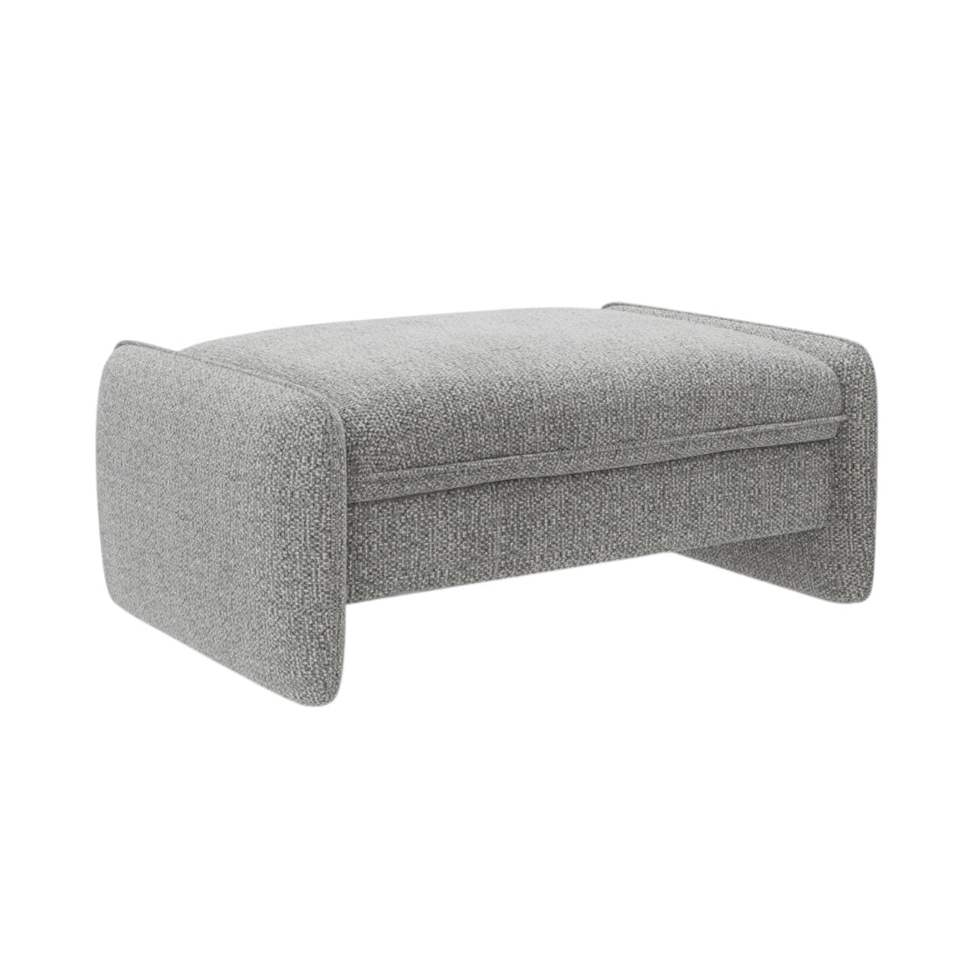 Rechteckiger Hocker GEORGIA graues Chenille