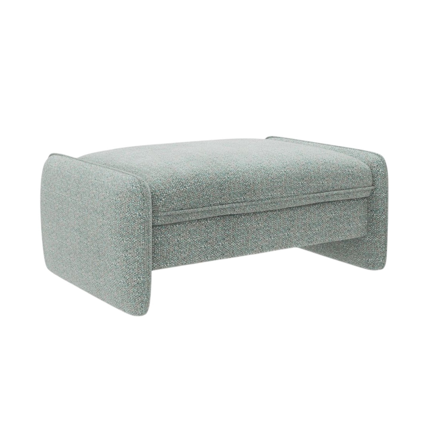 Rechteckiger Hocker GEORGIA hellblau Chenille