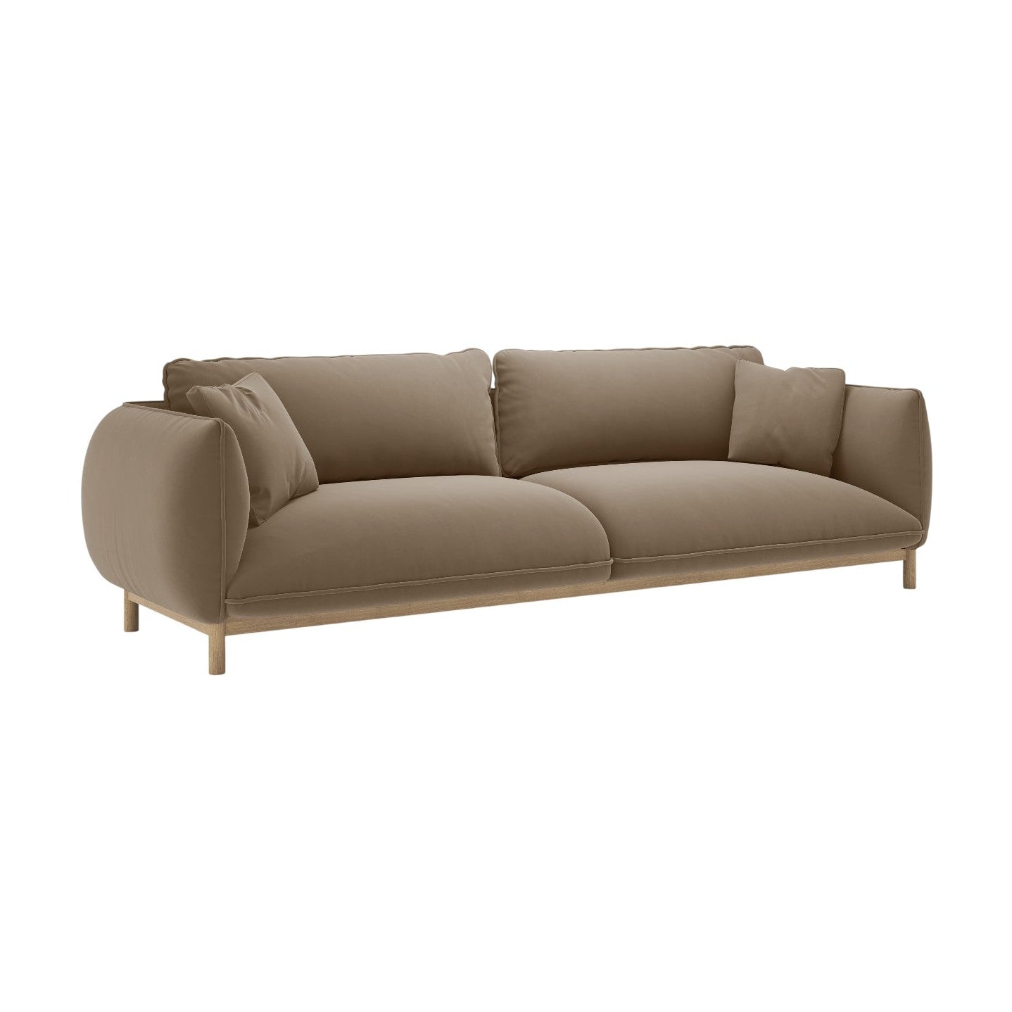 ADA velvet sofa for 4 people light brown