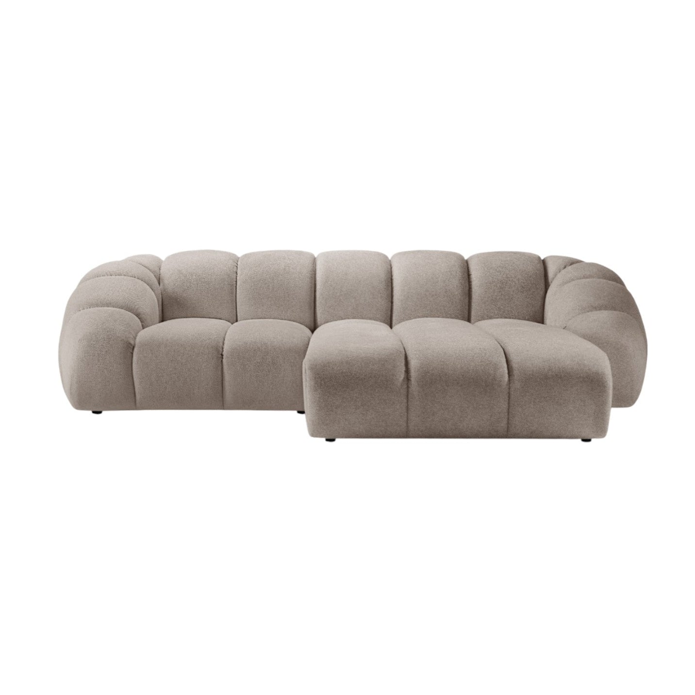 Right-facing 3-seater Corner Sofa DIANA dark beige chenille
