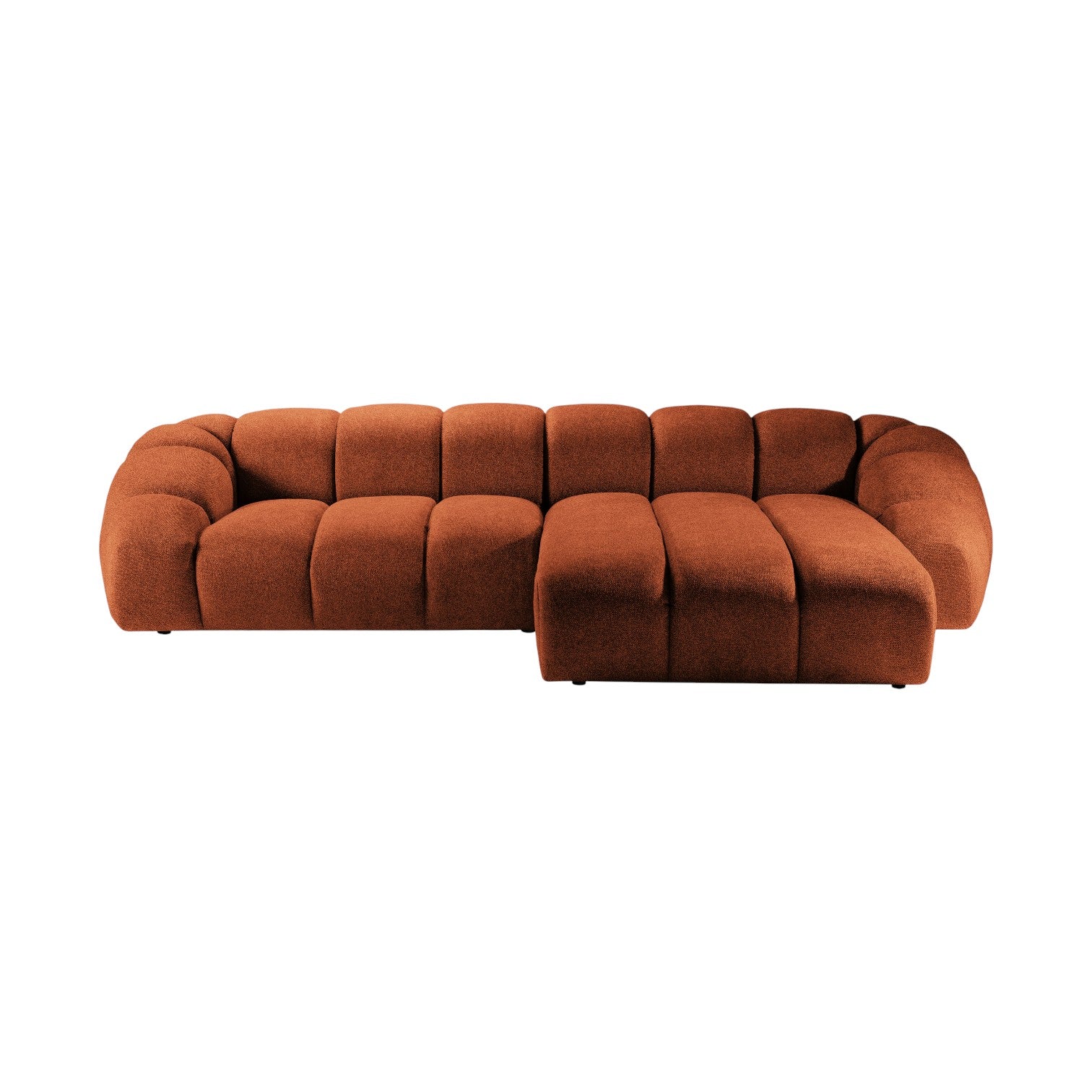 Ecksofa für 4 Personen rechts DIANA terracotta Chenille