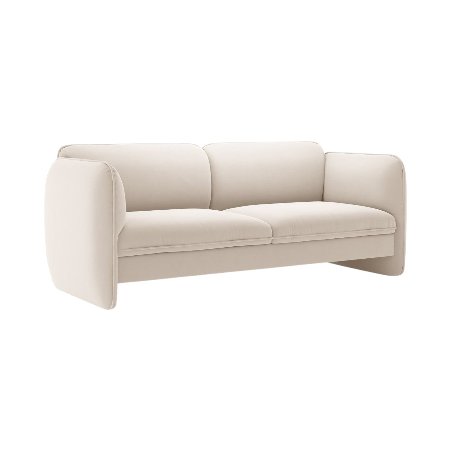 Sofa aus Samt 3-sitzig GEORGIA Elfenbein