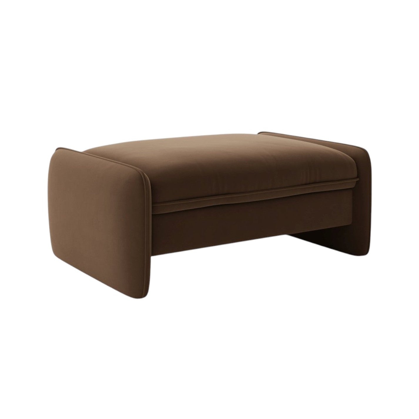 Rectangular Velvet Pouf GEORGIA Chocolate