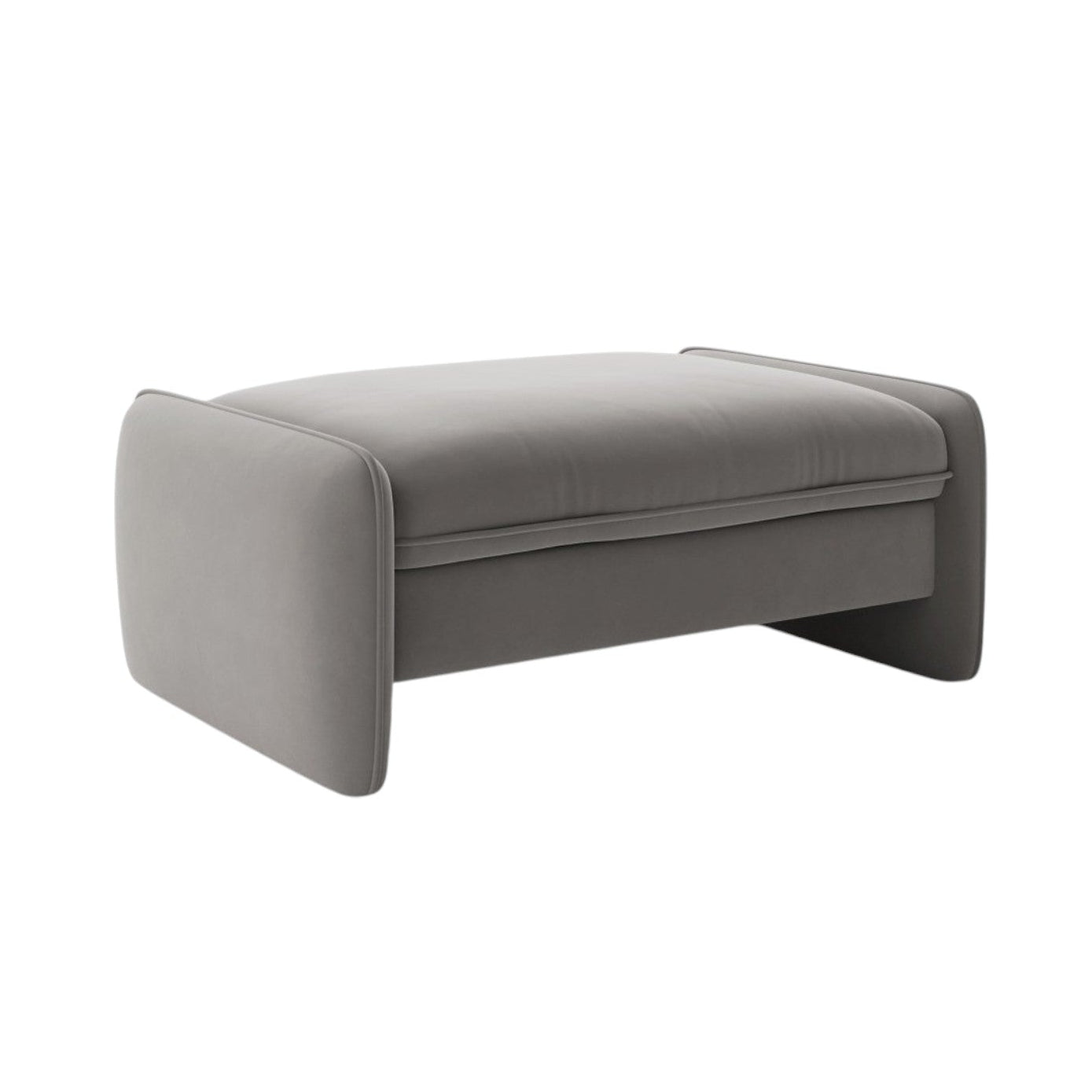 Rectangular Velvet Pouf GEORGIA Dark Gray