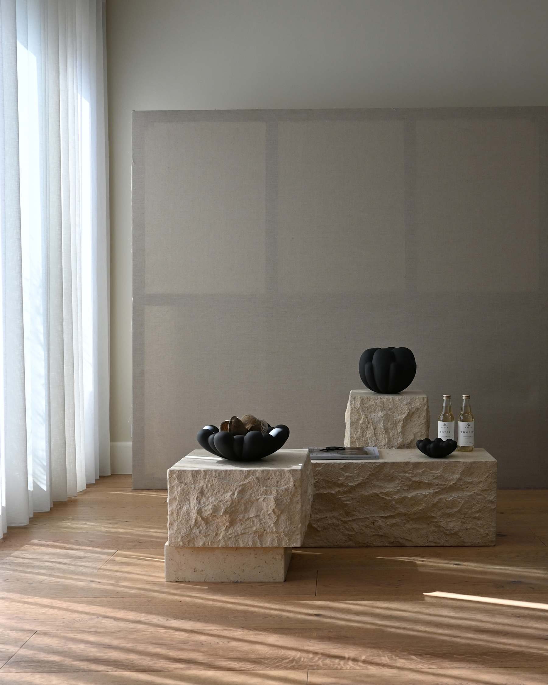 Salontafel TEMPLE kalksteen