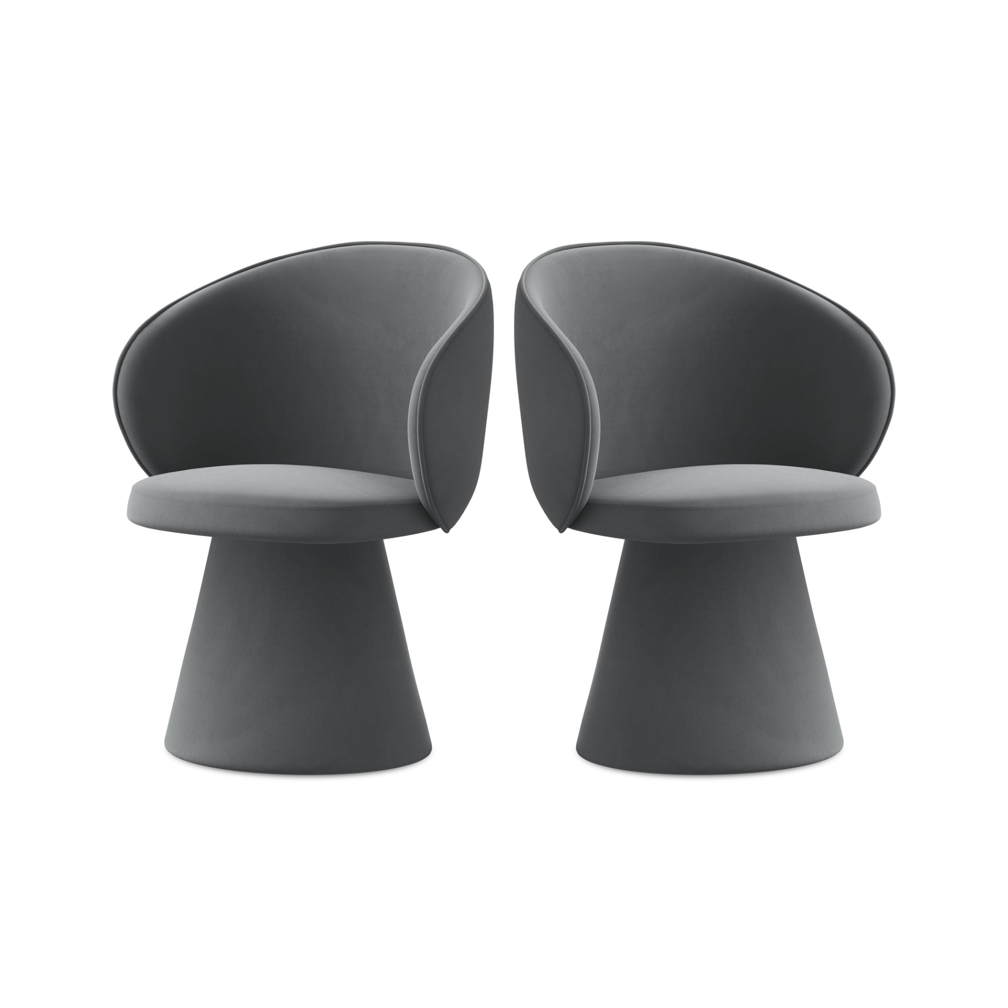 Samtstuhl UALA stahlgrau