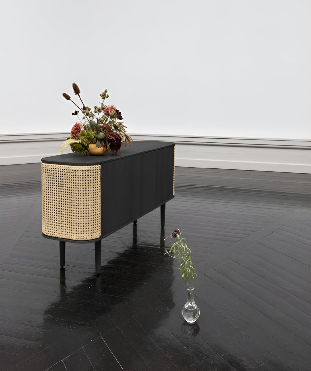 Dressoir TREASURES groen met zwarte eik