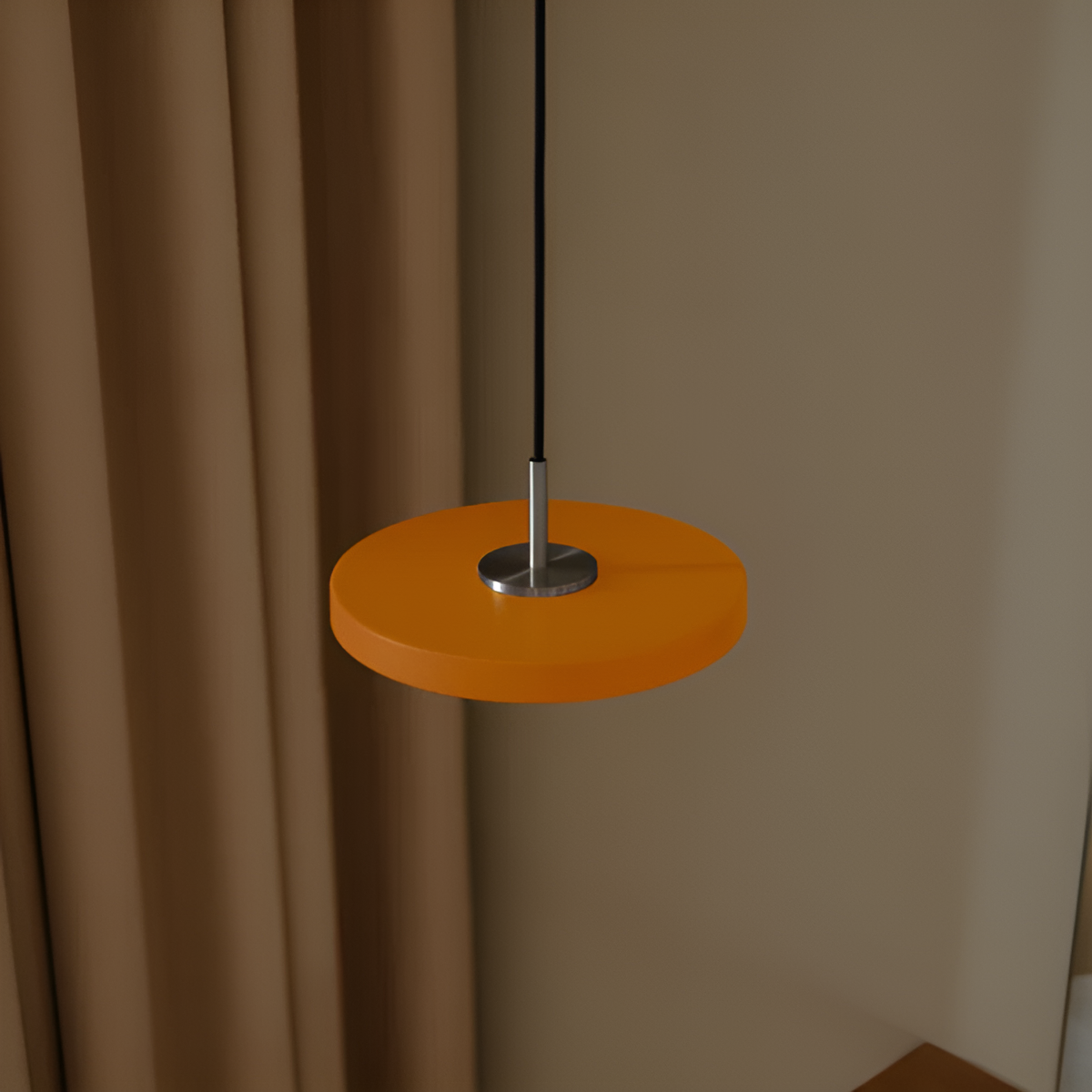 Hanglamp ASTERIA MICRO oranje met zilveren inzetstuk