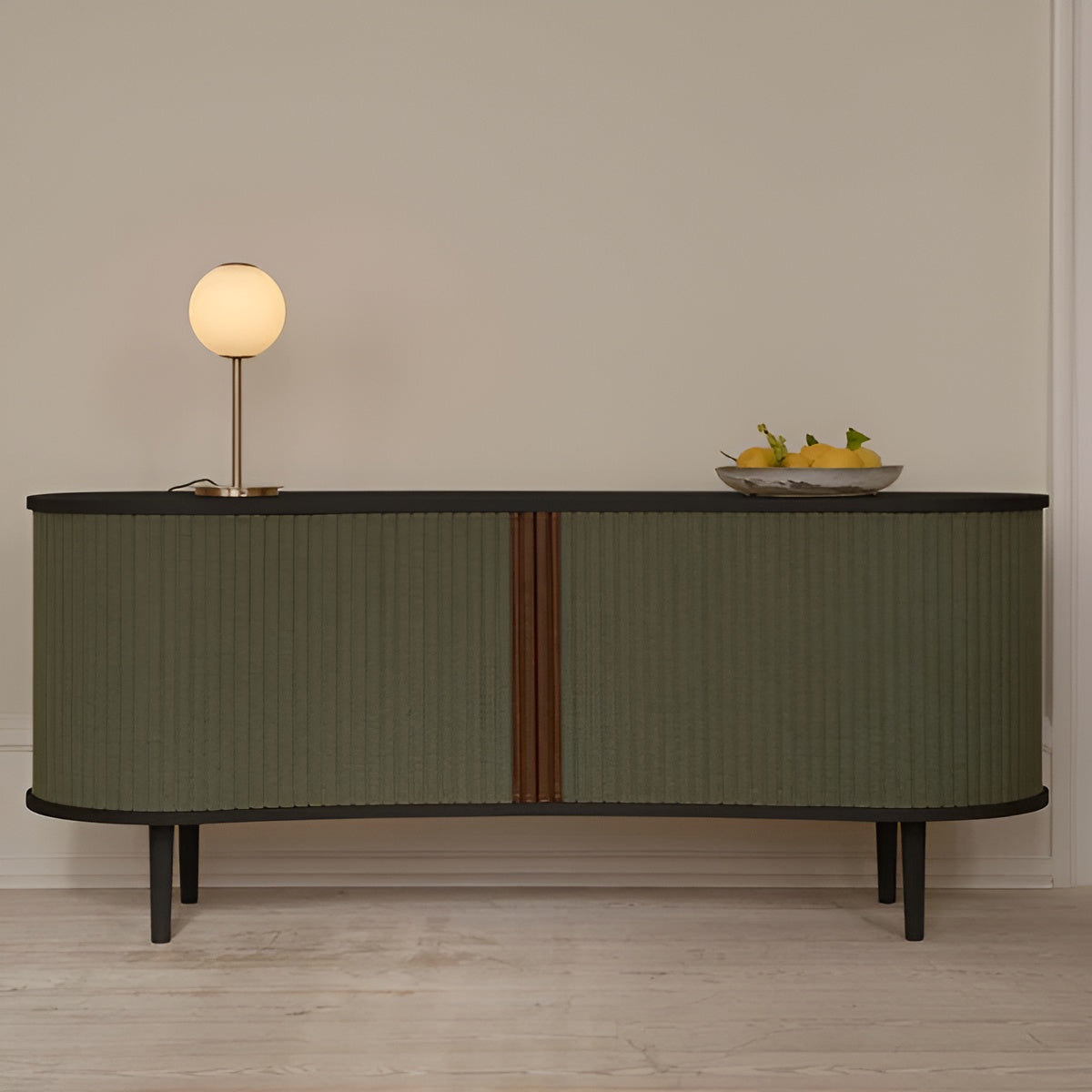 Dressoir RTV AUDACIOUS zandkleurig met zwarte basis