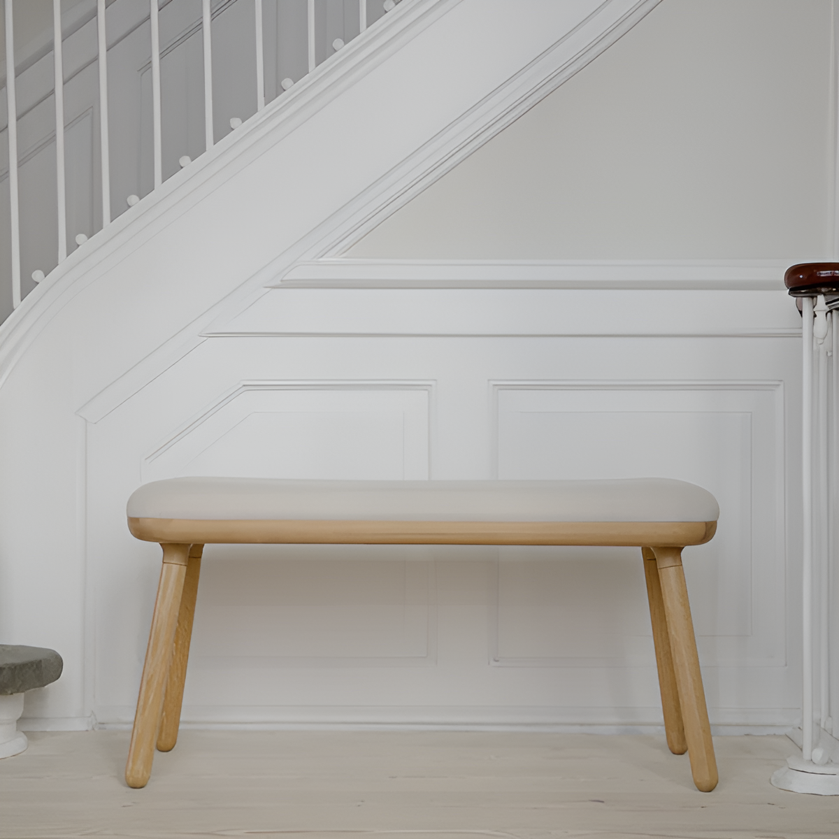 Bank PAFF zandkleurig met eiken basis