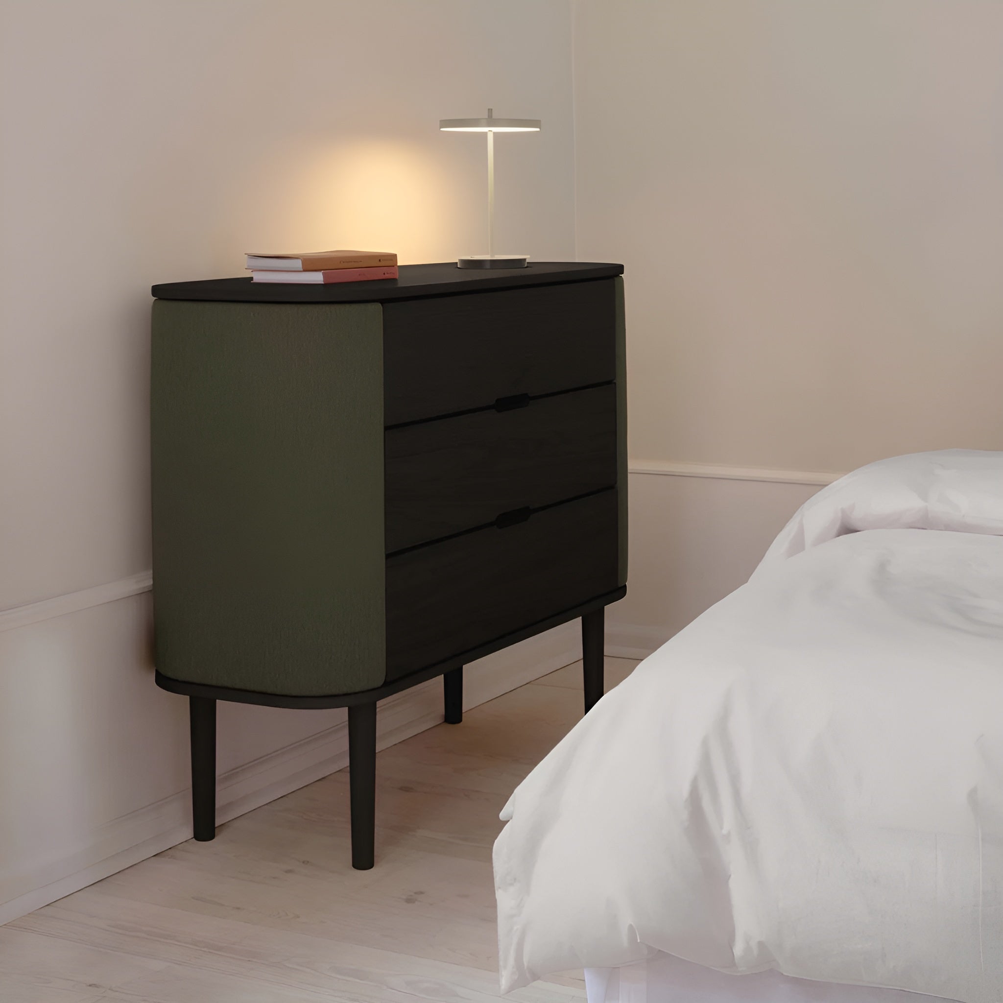 TREASURES cabinet green with black base