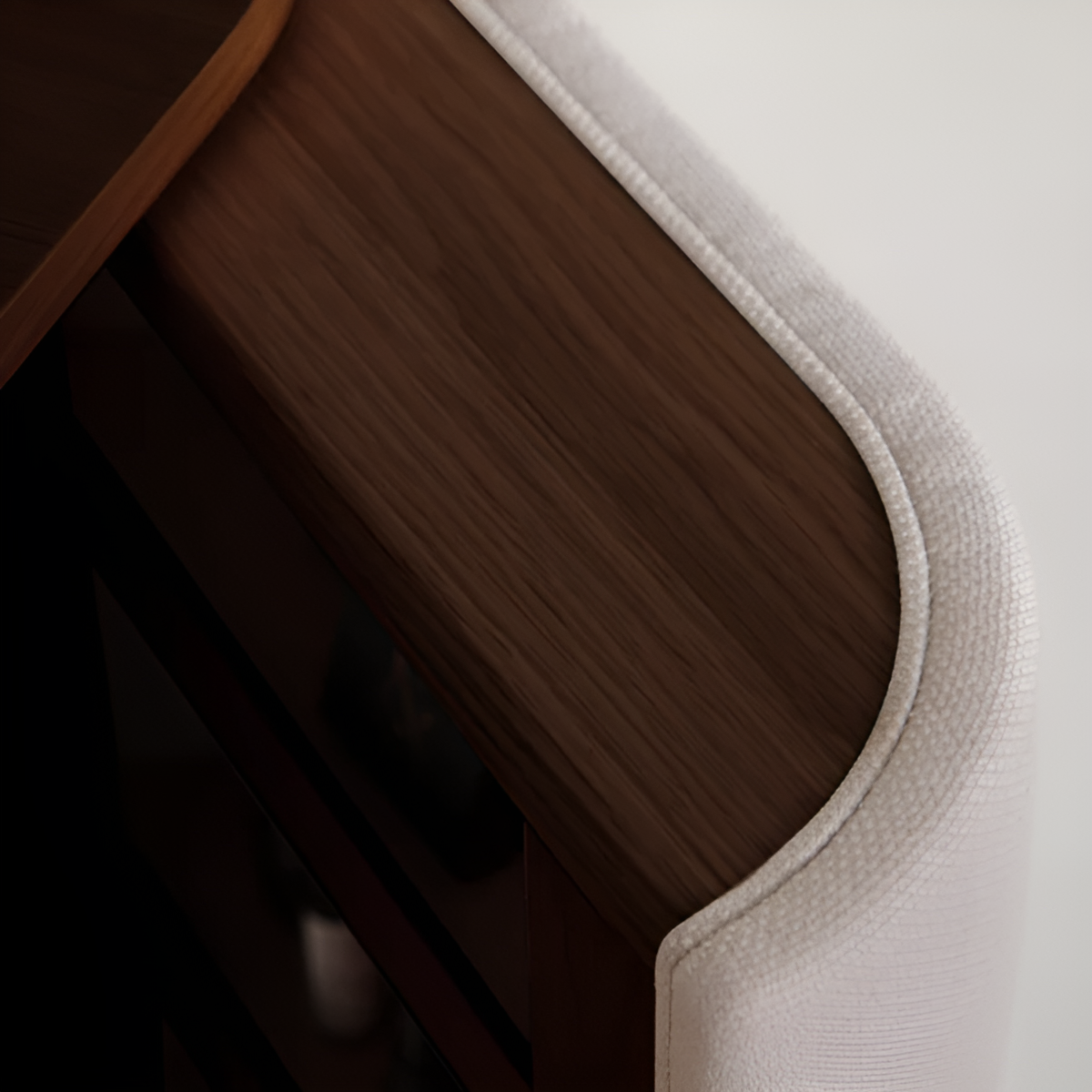 TREASURES cabinet broken white with dark oak base