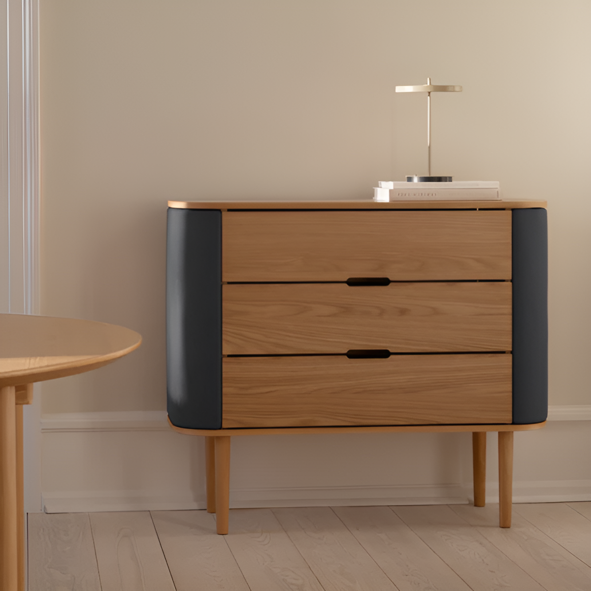 TREASURES cabinet dark gray with oak base