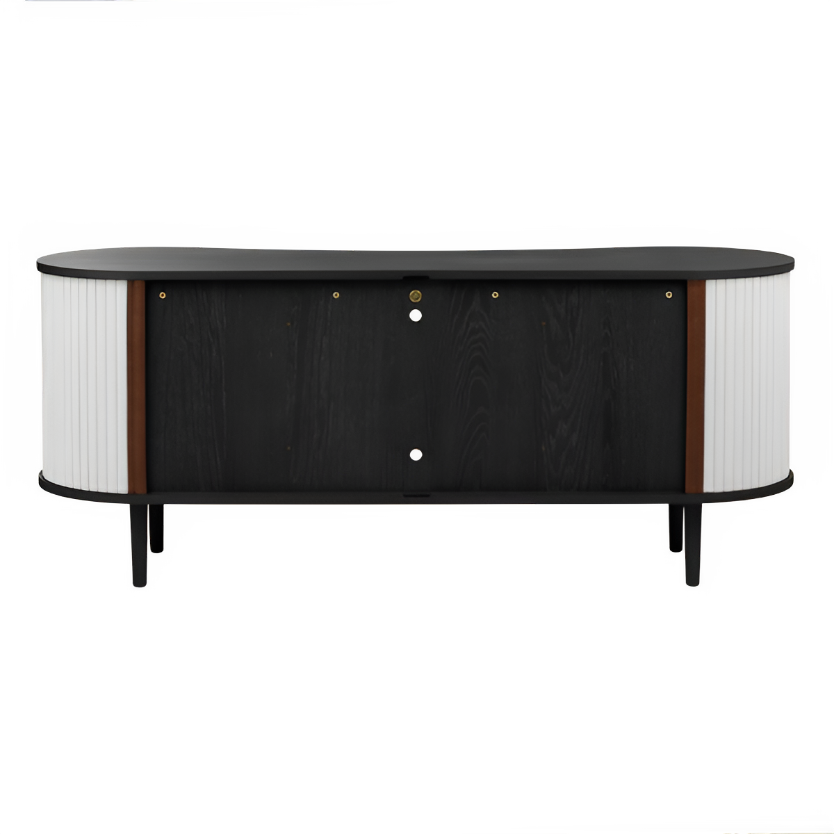 AUDACIOUS RTV Cabinet broken white with black base