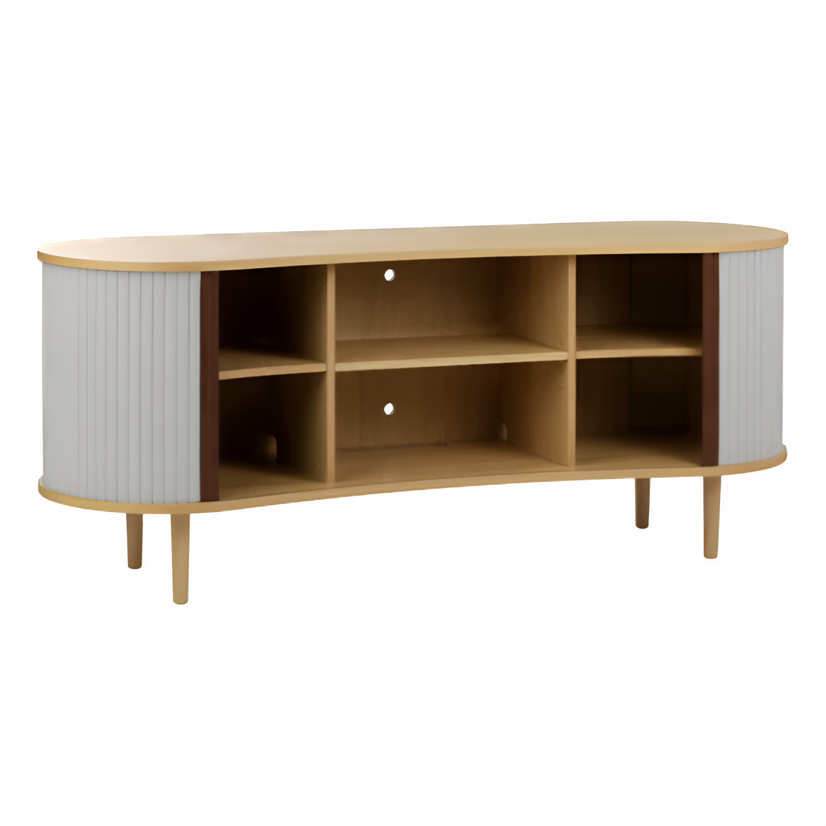 Kommode RTV AUDACIOUS gebroken wit met eiken basis