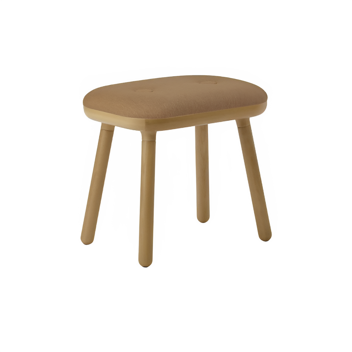 Hocker PAFF karamellfarben mit Eichenbasis