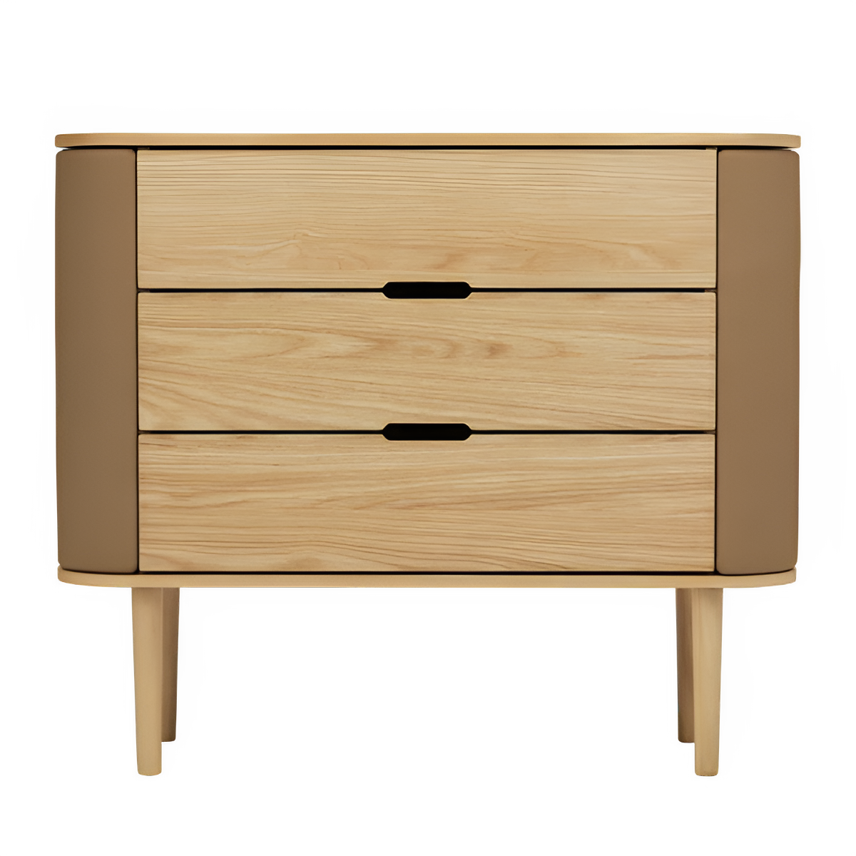 Kast TREASURES karamelkleurig met eiken basis