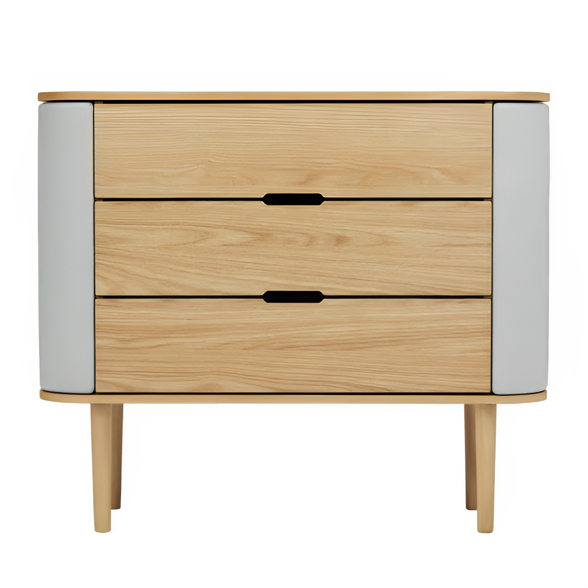 Kast TREASURES gebroken wit met eiken basis