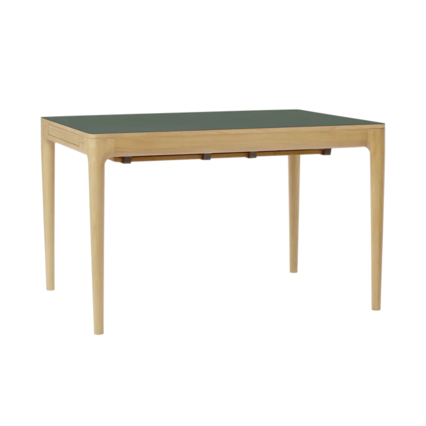 HEART'N'SOUL dark green extendable table with an oak base