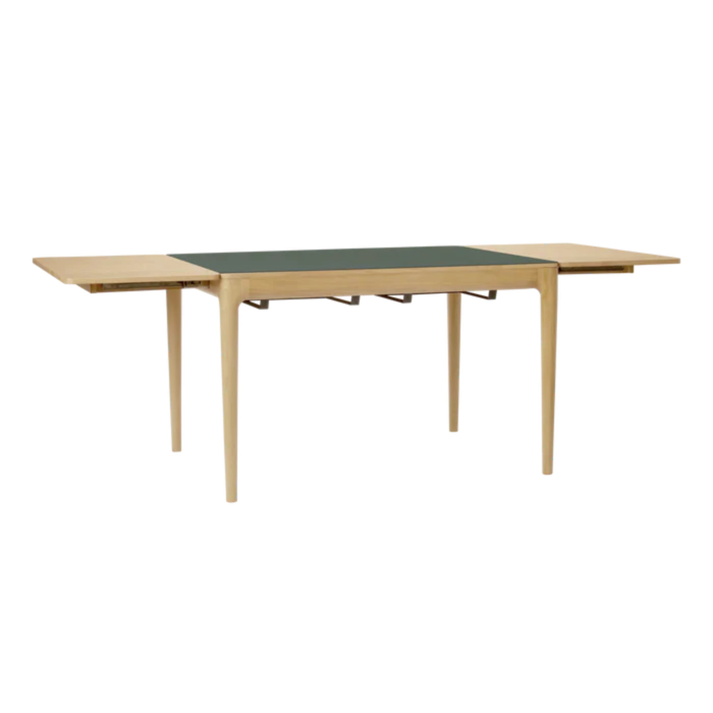 HEART'N'SOUL dark green extendable table with an oak base