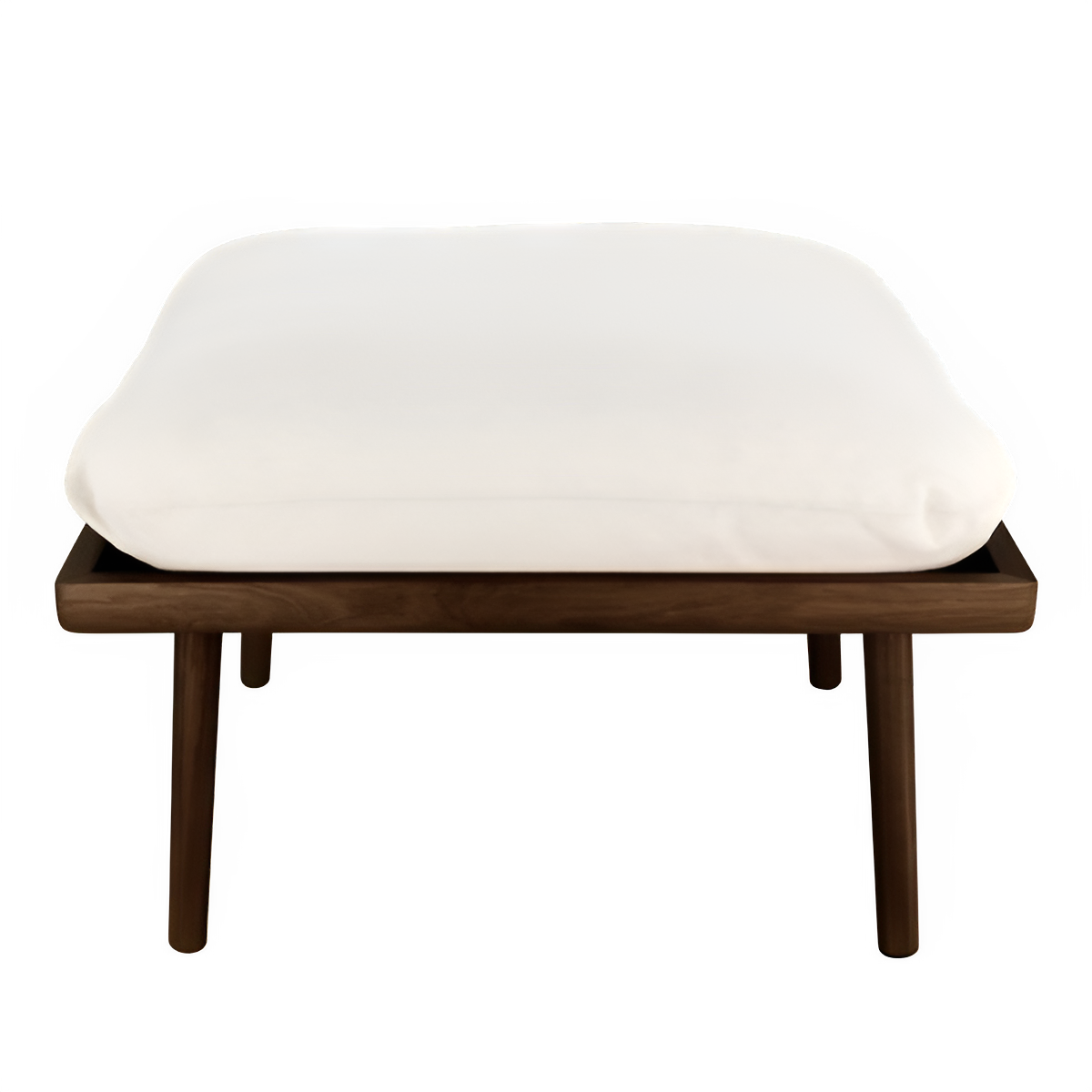 Puf LOUNGE AROUND SHUFFLE beige met een donkere eiken basis