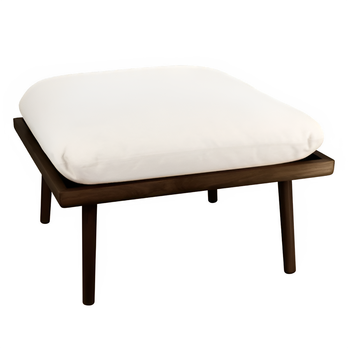 Puf LOUNGE AROUND SHUFFLE beige met een donkere eiken basis