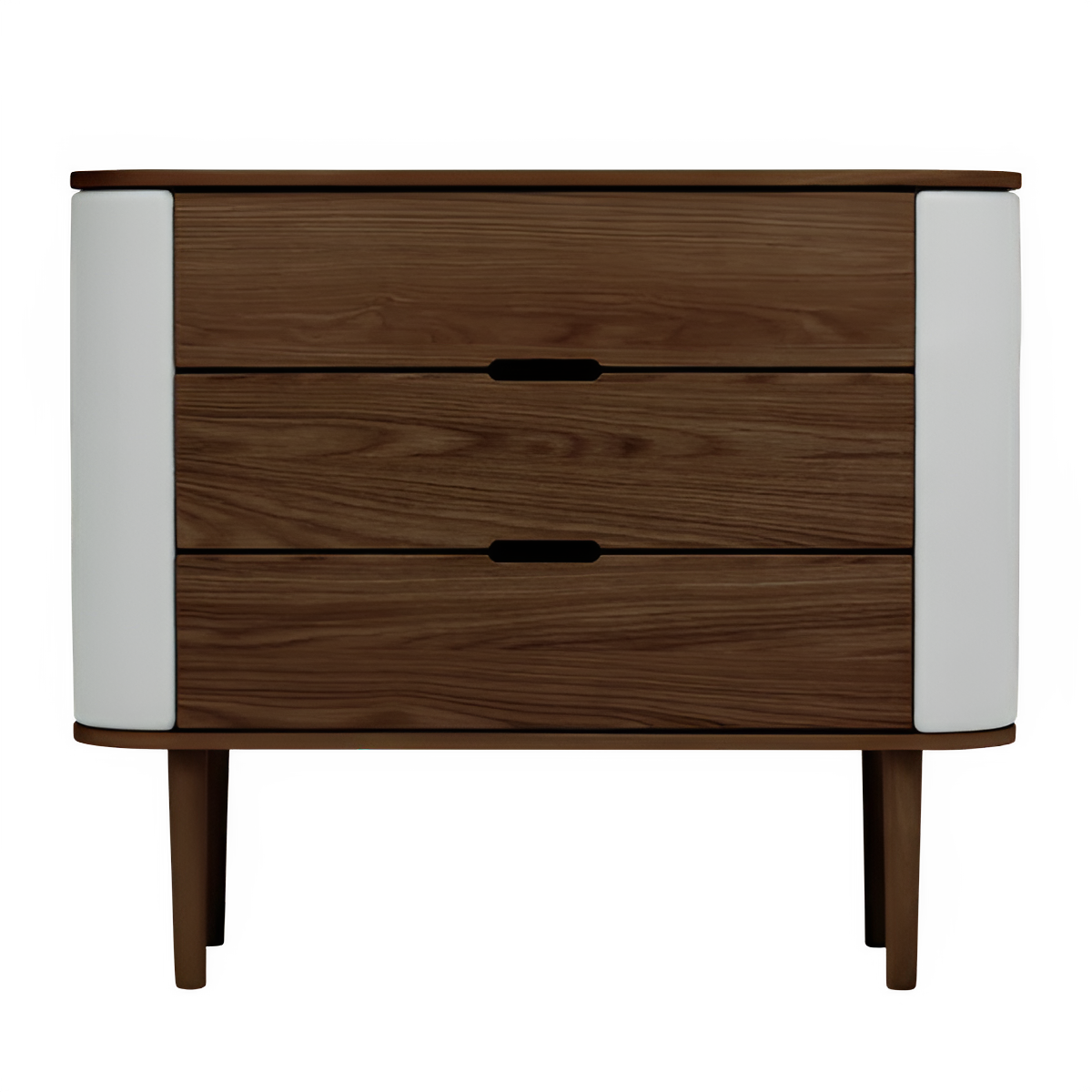 TREASURES cabinet broken white with dark oak base