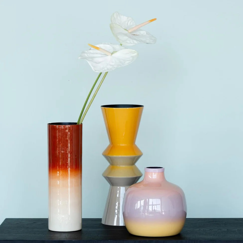 RICI vase yellow with light pink