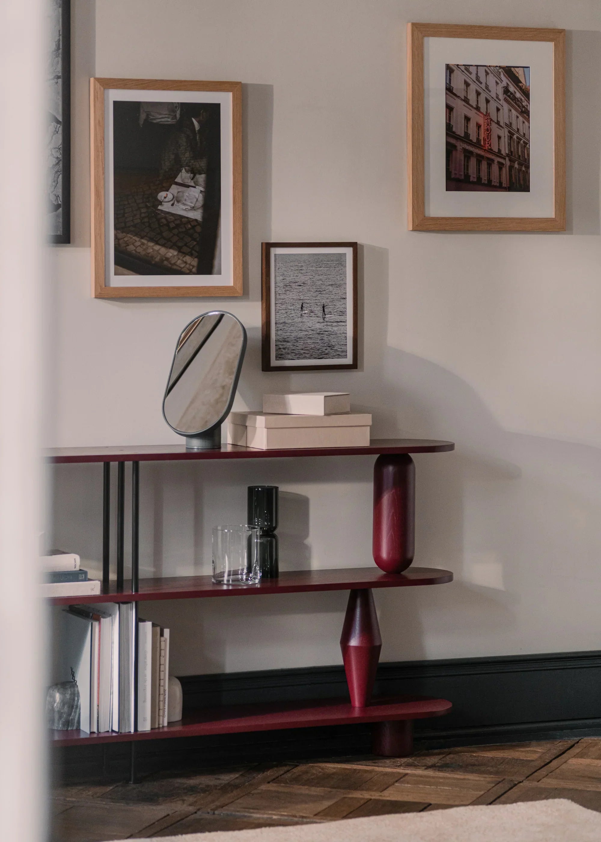 VAZOO DUO boekenrek zwart eikenhout